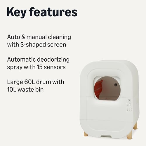 Amazon Basics Self-Cleaning Cat Litter Box with Safety Sensors, Removable Washable Liner view 2