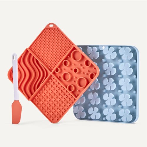 Amazon Basics Silicone Dog Feeding Mats, Slow Feeder Puzzle Lick Mats for Dogs and Cats, 2 Pack view 3