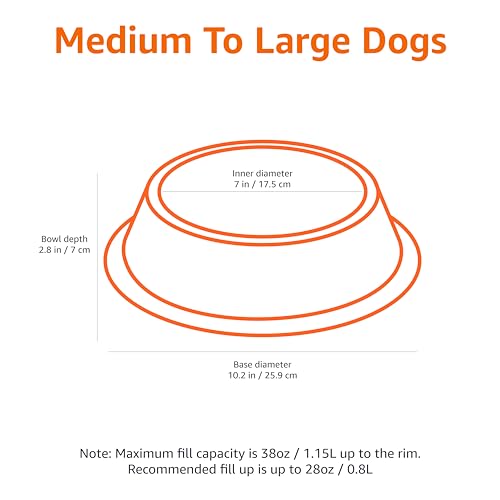 Amazon Basics Stainless Steel Non-Skid Dog Bowl, Dishwasher Safe, Rust Resistant, Single view 2