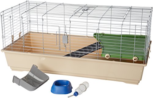 Amazon Basics Top Access Small Animal Habitat for Rabbit, Guinea Pig, Ferret & Chinchilla with Accessories, Jumbo, 48.6"L x 26.6"W x 20.6"H, Multicolor view 2