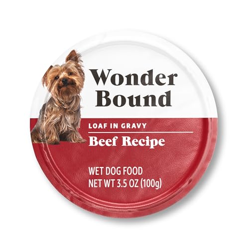 Amazon Brand - Wonder Bound Small Breed Wet Dog Food, Beef Recipe, Loaf in Gravy, 3.5 Ounce (Pack of 12)