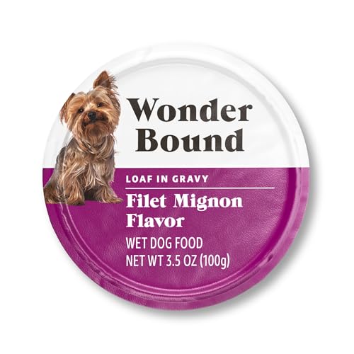 Amazon Brand - Wonder Bound Small Breed Wet Dog Food, Filet Mignon Flavor, Loaf in Gravy, 3.5 Ounce (Pack of 12)