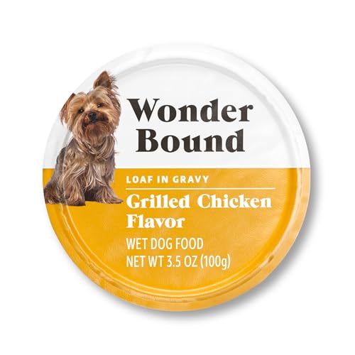 Amazon Brand - Wonder Bound Small Breed Wet Dog Food, Grilled Chicken Flavor, Loaf in Gravy, 3.5 Ounce (Pack of 12)