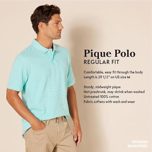 Amazon Essentials Men's Regular-Fit Cotton Pique Polo Shirt (Available in Big & Tall), Olive, X-Large