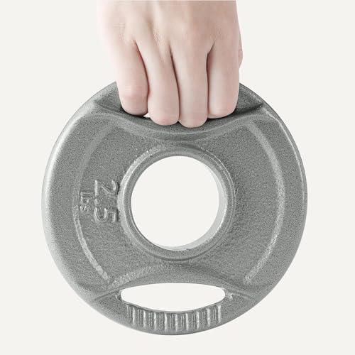Amazon Basics 2-inch Olympic Grip Weight Plates, 2.5lb Weights, Compatible with Olympic Barbells, Set of 6 view 3
