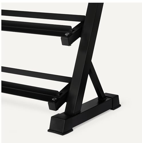 Amazon Basics 3-Tier Adjustable Dumbbell Weight Rack, Stand Only, Black