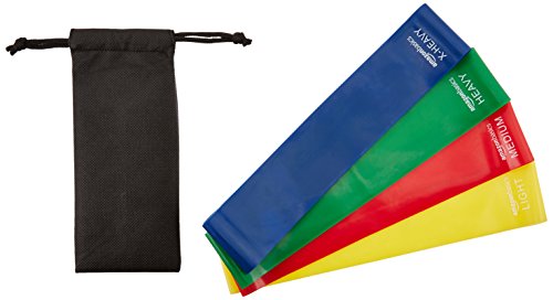 Amazon Basics 4-Piece Exercise and Resistance Loop Bands with Bag