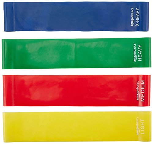 Amazon Basics 4-Piece Exercise and Resistance Loop Bands with Bag