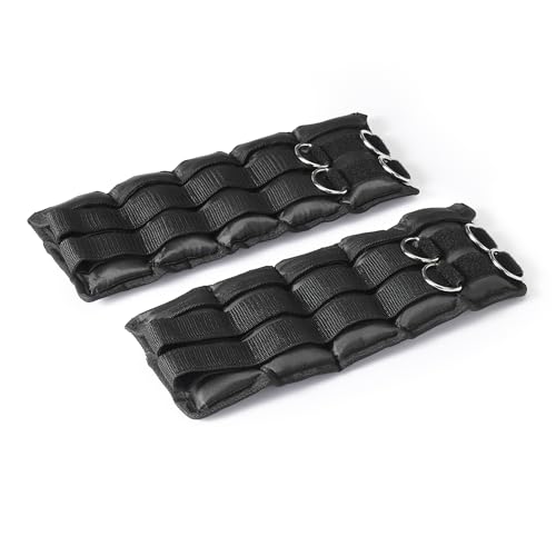Amazon Basics Adjustable Ankle Weights, 5 Pound Set (2.5 Pounds Each), Black