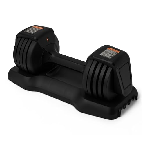 Amazon Basics Adjustable Dumbbell, 25 lb, 5 Weights, Single Dumbbell, Black
