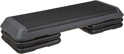 Amazon Basics Aerobic Exercise Workout Step Platform with Adjustable Risers - 42.5 x 16 x 4 Inches, Black