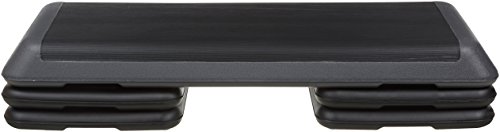 Amazon Basics Aerobic Exercise Workout Step Platform with Adjustable Risers - 42.5 x 16 x 4 Inches, Black