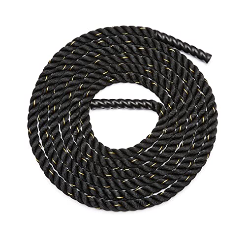 Amazon Basics Battle Rope for Home Gym, Strength Training, Cardio Fitness, Indoor & Outdoor Workout, Exercise Training Equipment, Muscle Toning, 2 Inch Diameter x 30 Feet Length, Black view 2