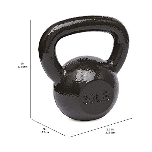 Amazon Basics Cast Iron Kettlebell, 30 Pounds, Black