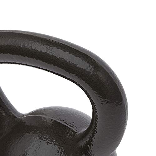 Amazon Basics Cast Iron Kettlebell for Strength Training, Wide Handle, 25 Pounds, Black view 2