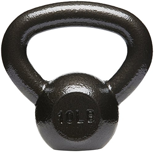 Amazon Basics Cast Iron Kettlebell for Strength Training, 10 Pounds, Easy to Hold, Black