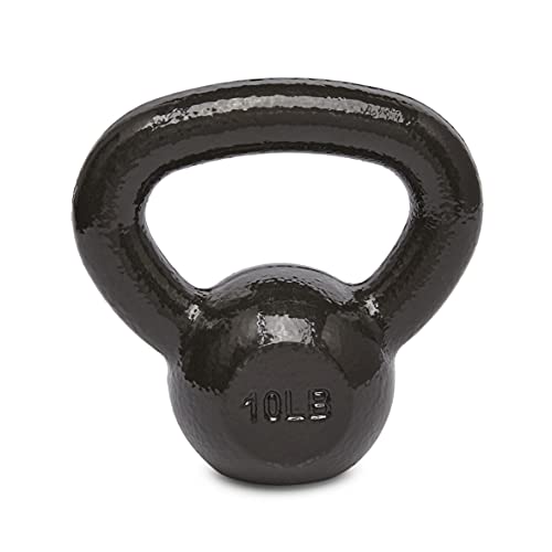 Amazon Basics Cast Iron Kettlebell for Strength Training, 10 Pounds, Easy to Hold, Black view 2