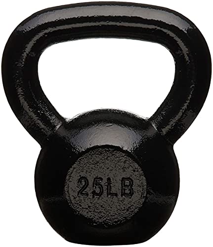 Amazon Basics Cast Iron Kettlebell with Enamel Finish, 25 pound, Black