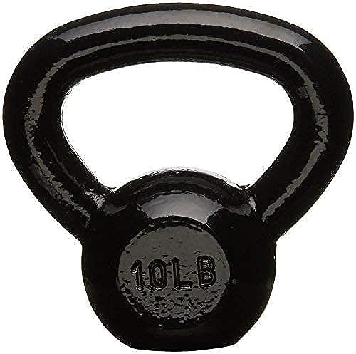 Amazon Basics Enamel Cast Iron Kettlebell - 10 Pounds, Black