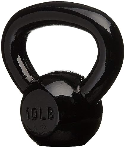 Amazon Basics Enamel Cast Iron Kettlebell - 10 Pounds, Black