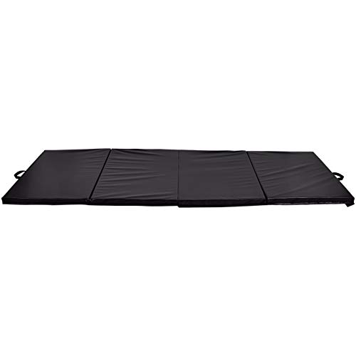 Amazon Basics EVA Foam Gymnastics Exercise Vinyl Mat - 4 x 8 Feet, Black