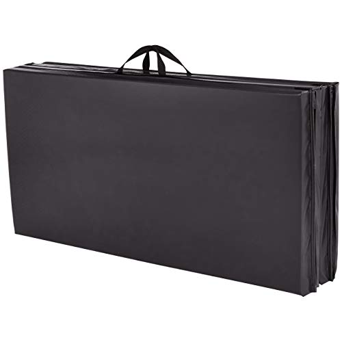 Amazon Basics EVA Foam Gymnastics Exercise Vinyl Mat - 4 x 10 Feet, Black