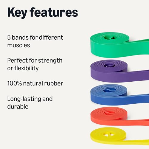 Amazon Basics Exercise Resistance Bands for Working Out, Set of 5