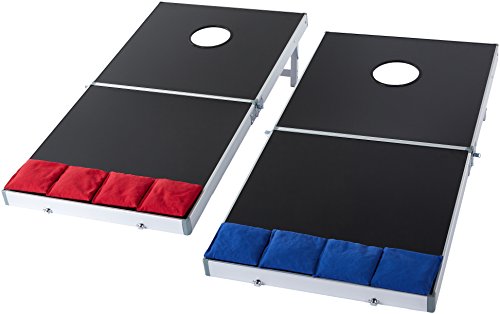 Amazon Basics Foldable Aluminum Framed Cornhole Outdoor Game Set - 47 x 24 x 11 Inches