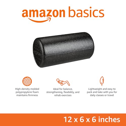 Amazon Basics High-Density Foam Roller for Exercise and Recovery, 12 Inches, Black view 2