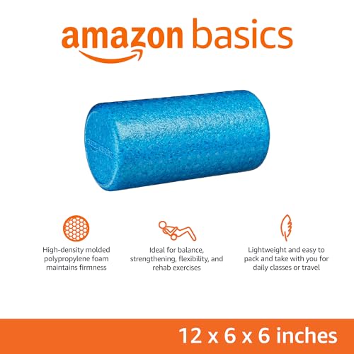 Amazon Basics High-Density Round Foam Roller for Exercise and Recovery - 12-inch, Blue view 2