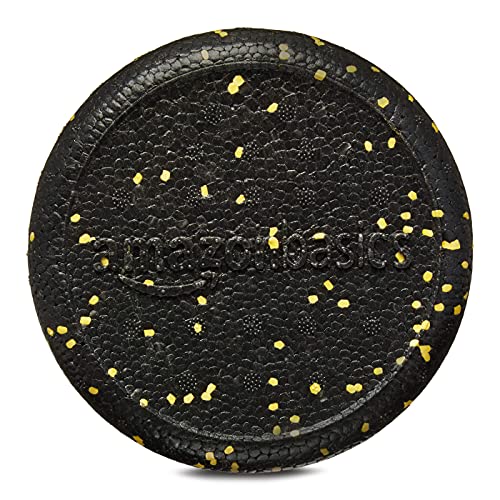 Amazon Basics High-Density Round Foam Roller for Exercise and Recovery - 18-inch, Yellow Speckled