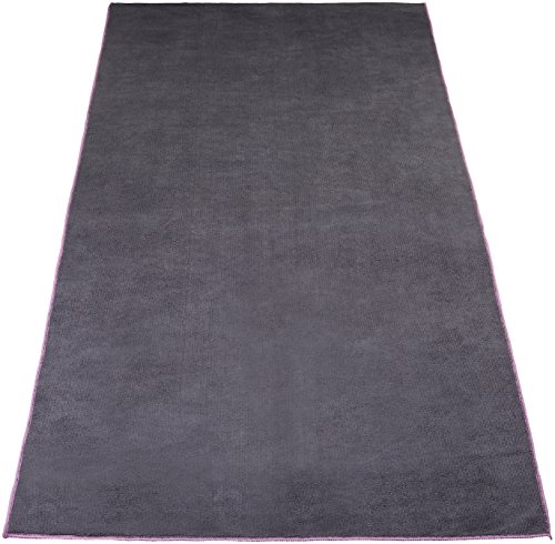 Amazon Basics Hot Yoga Mat Towel - 72 x 24 Inches, Grey and Pink