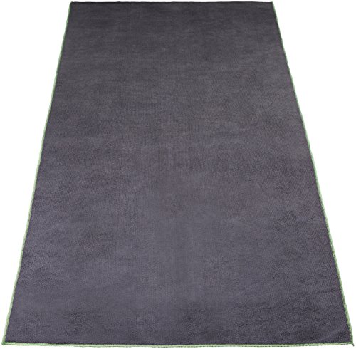Amazon Basics Hot Yoga Mat Towel - 72 x 24 Inches, Grey and Green