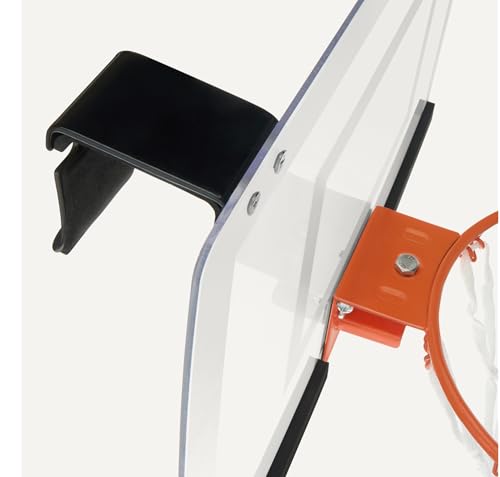 Amazon Basics Mini Indoor Basketball Hoop, Over The Door Backboard and Rim, Includes 5-inch PVC Basketball and Pump, 18" x 12" view 3