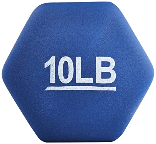 Amazon Basics Neoprene Dumbbell Hand Weights for Workout and Strength Training, Hexagon Shape, 10 Pound, Pair, Navy Blue view 3