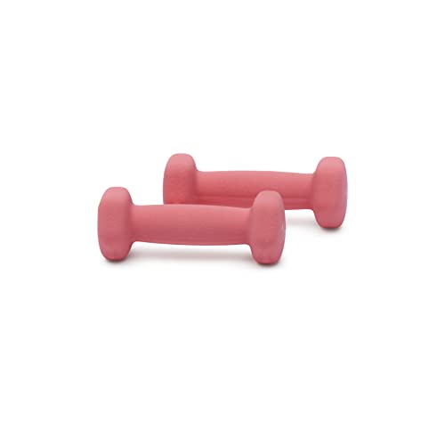 Amazon Basics Neoprene Dumbbell Hand Weights, Hexagon Shape, 1 Pound, Pair, Pink view 3