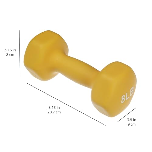 Amazon Basics Neoprene Dumbbell Hand Weights, Rack with 3 Pairs (3, 5, and 8 Pounds), Purple/Green/Yellow