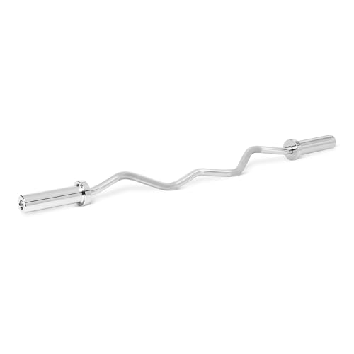 Amazon Basics Olympic 2-Inch Curl Barbell Bar, 47 Inches, Chrome