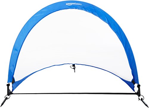 Amazon Basics Pop-Up Soccer Goal Net Set with Carrying Case - 4 feet, Pack of 2, Blue