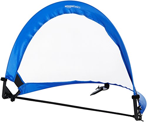 Amazon Basics Portable Pop Up Soccer Goal Set for Kids, Training Equipment, Outdoor Sports Games, Backyard Soccer, 2.5 Feet, Blue, 2-Pack view 2