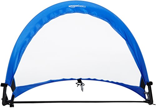 Amazon Basics Portable Pop Up Soccer Goal Set for Kids, Training Equipment, Outdoor Sports Games, Backyard Soccer, 2.5 Feet, Blue, 2-Pack view 3