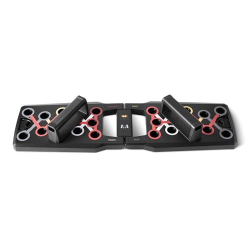 Amazon Basics Push Up Board, Black, 24-in-1 – Multi-Position Training System for Upper Body Strength & Muscle Building – Portable Home Gym Equipment