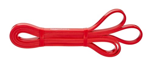 Amazon Basics Resistance Pull Up Band, 1/2 Inches (10 to 35 Pounds), Red