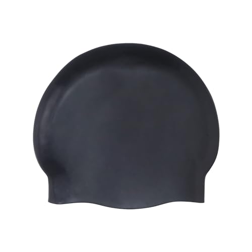 Amazon Basics Silicone Swim Cap, 1 Pack, Black