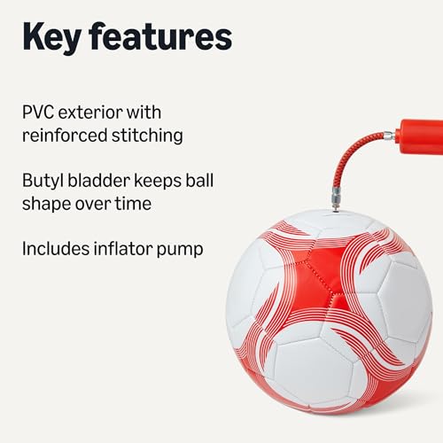 Amazon Basics Soccer Ball with Pump, Size 5 view 2