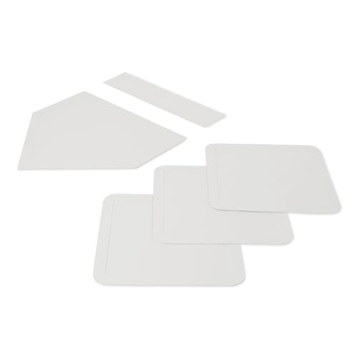 Amazon Basics Softball Baseball Bases Set, Weatherproof Rubber, Flexible, Includes 1 Home Plate, 3 Bases, 1 Pitching Rubber, Set of 5