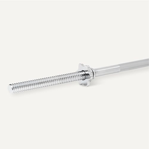 Amazon Basics Standard 60" Straight Barbell Bar, 1" Diameter, Chrome, Compatible with Standard 1-Inch Weight Plates, Non-Slip Grip for Home Gym view 3