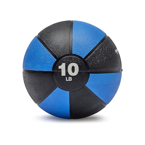 Amazon Basics Weighted Medicine Ball, 10 Pounds, Blue/Black