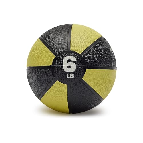 Amazon Basics Weighted Medicine Ball, 6 Pounds, Yellow/Black