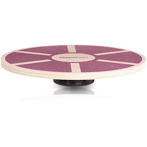 Amazon Basics Wood Wobble Balance Board - 16.2 x 16.2 x 3.6 Inches, Purple view 2